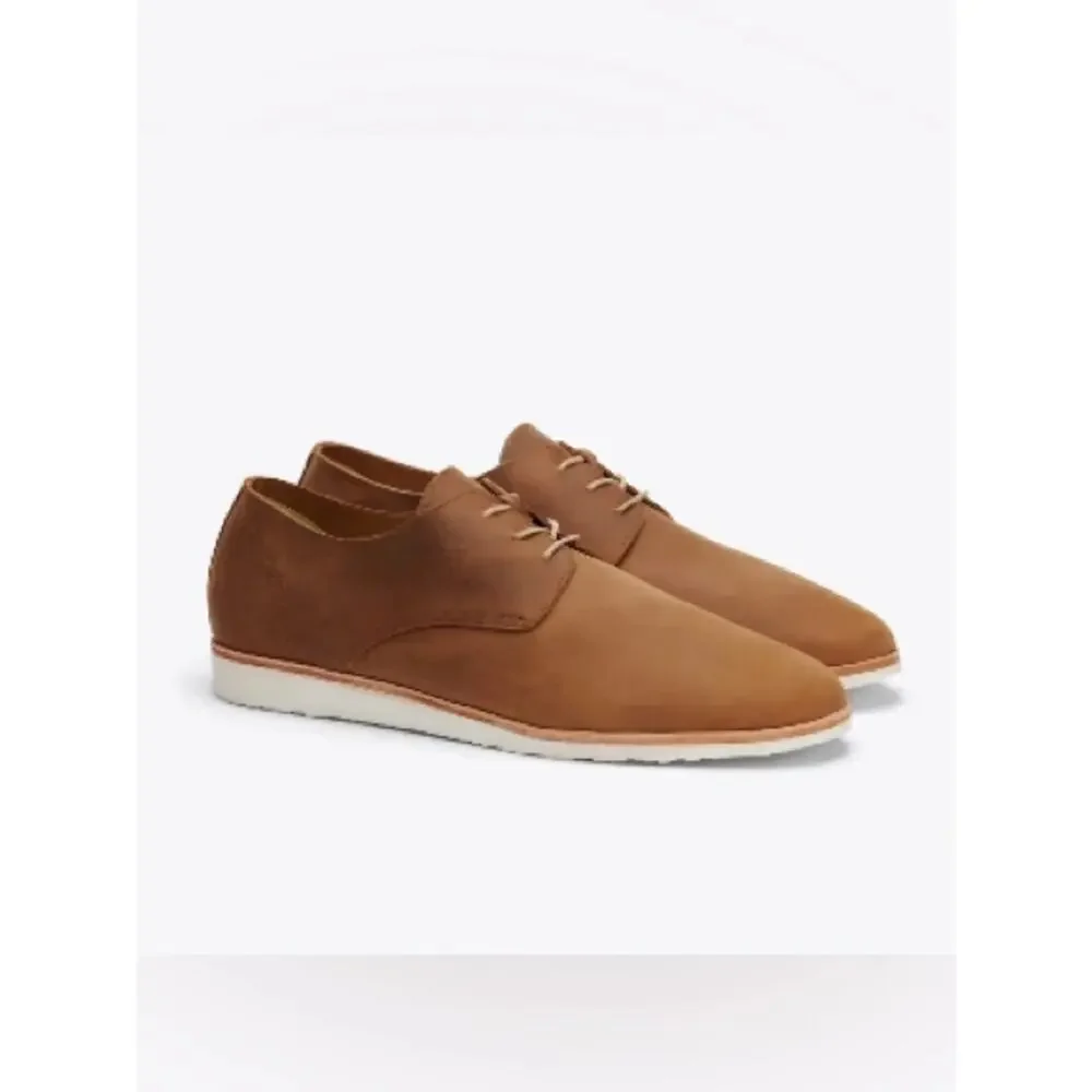 Nisolo Tobacco Brown Suede Lightweight Flex Derby Shoes Men's Size 11